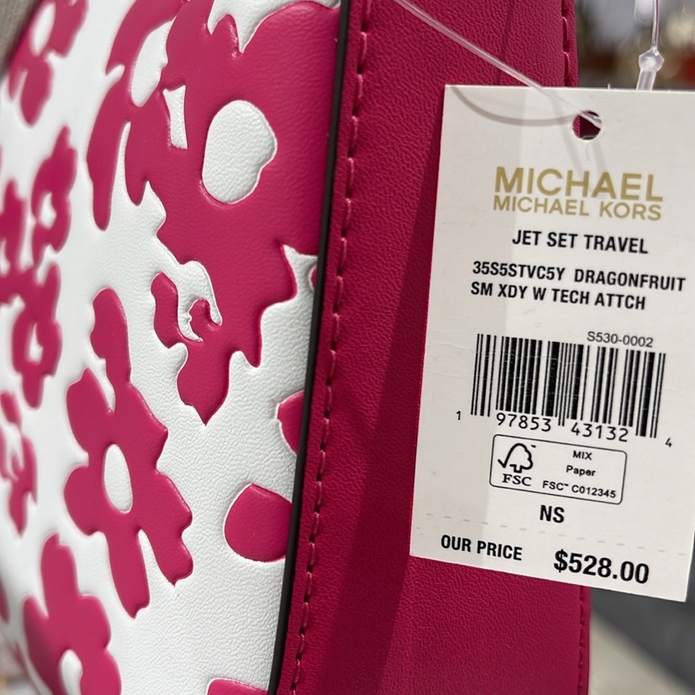 MICHAEL KORS Jet Set Sm Sequined Floral Print Crossbody Bag Case Apple Airpod - Picture 5 of 16